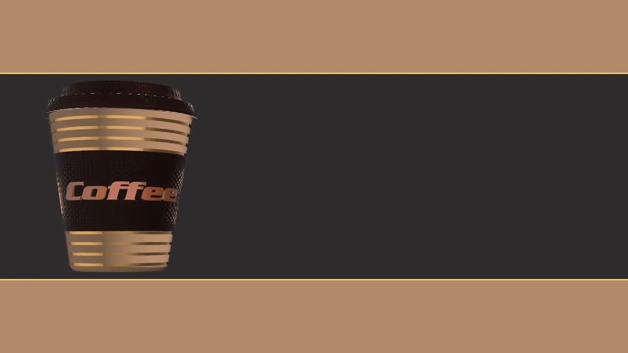 An animation with a rotating 3D coffee cup