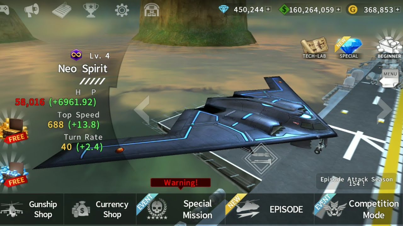 Gunship Battle: B2 NEO SPIRIT aircraft bomber Gameplay..