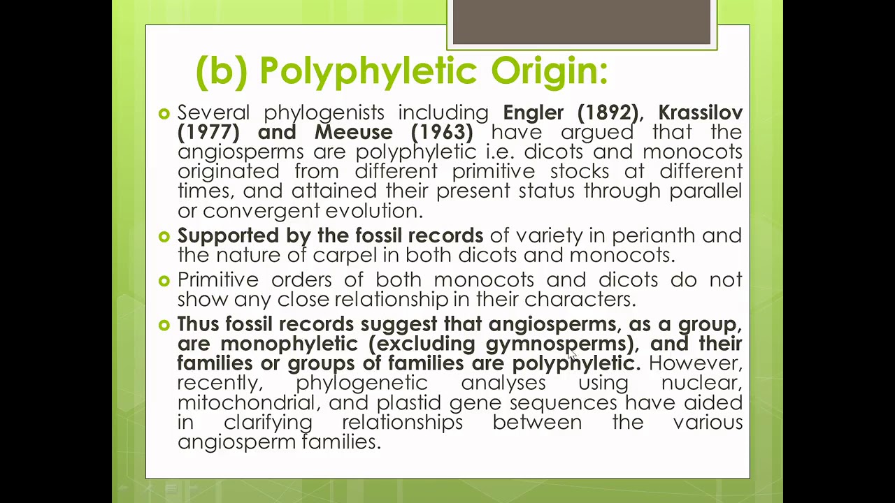 MSc Botany Sem III Place of origin of angiosperm & their habit