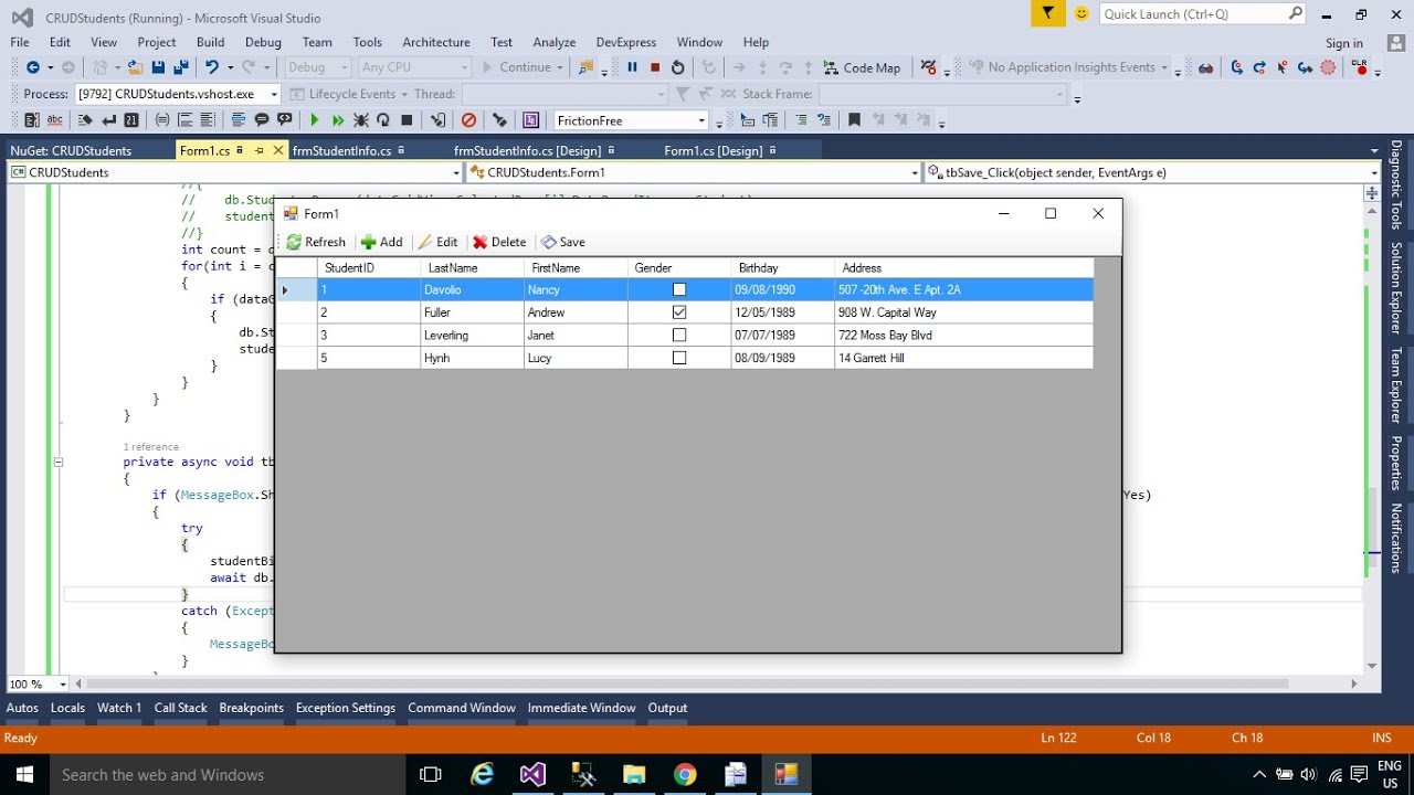 C# Tutorial - Insert update delete view data in database from DataGridView #1 | FoxLearn