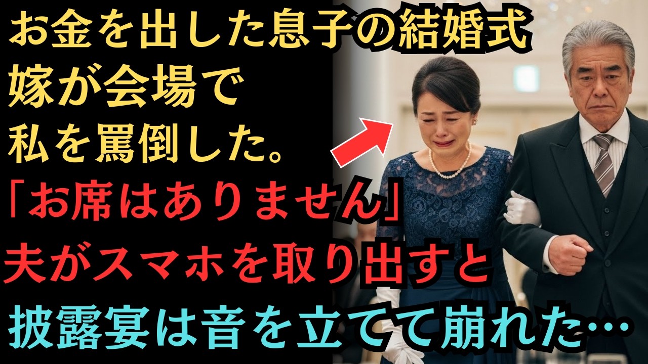 私と夫が全額、息子と嫁の結婚式の資金を出したが、花嫁は「育ち的に恥ずかしい」と言い、私たちを一番後ろの端に追いやろうとした。その瞬間、結婚式をすべてキャンセルした