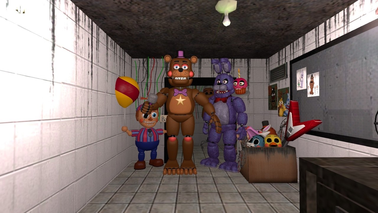 АНИМАТРОНИКИ ПУГАЮТ ОХРАННИКА GARRYS MOD FNAF COOP НА КАРТЕ FNAF 3