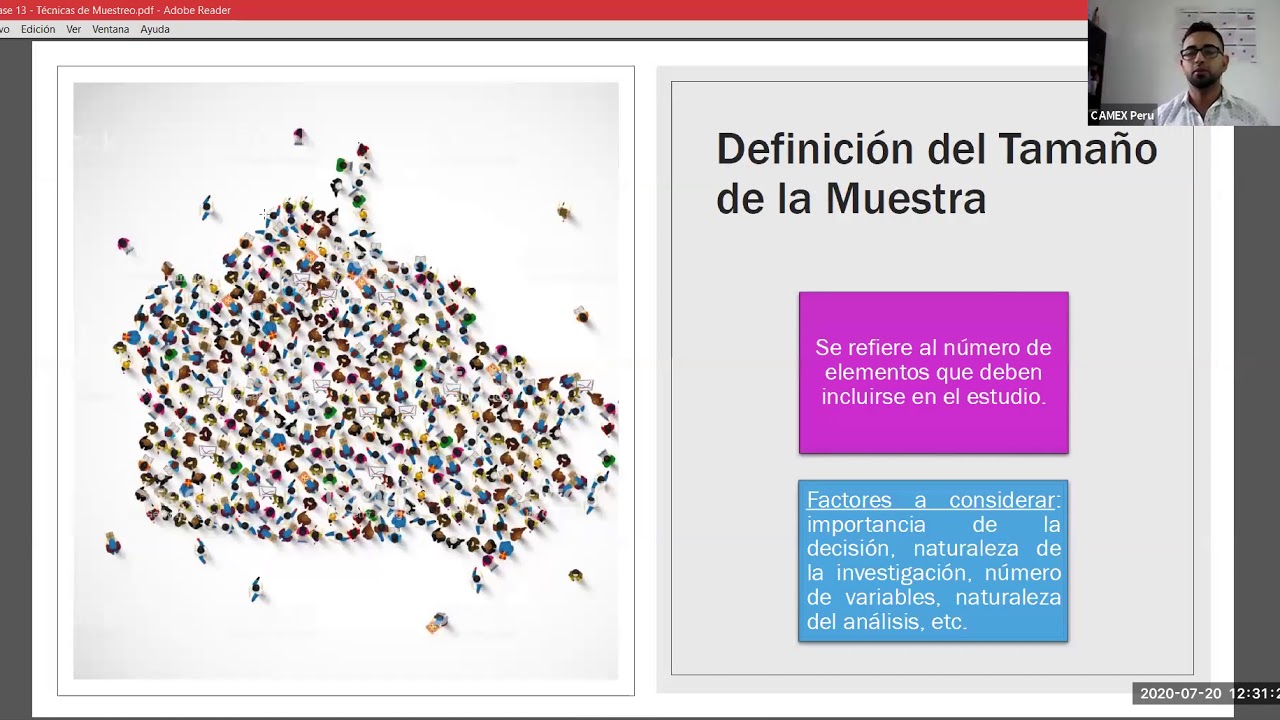 Conferencia de Investigación de Mercados - Técnicas de Muestreo 20 jul 2020