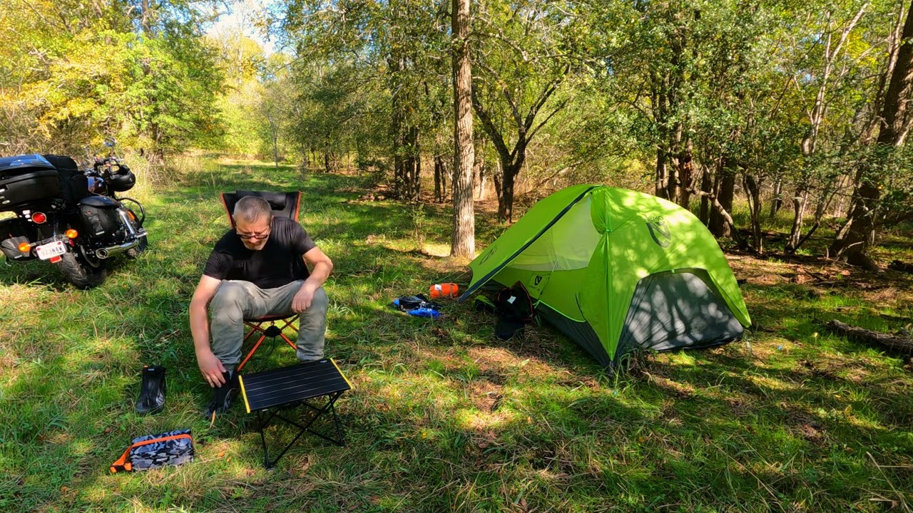 My second solo moto camping | Fell off my bike | Texas | Royal Enfield Meteor 350