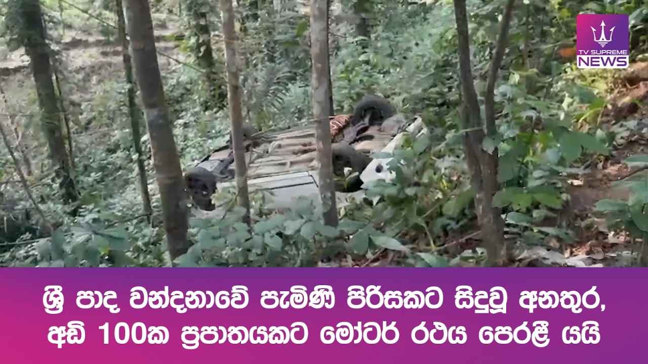 ශ්‍රී පාද වන්දනාවේ පැමිණි පිරිසකට සිදුවූ අනතුර, අඩි 100ක ප්‍රපාතයකට මෝටර් රථය පෙරළී යයි