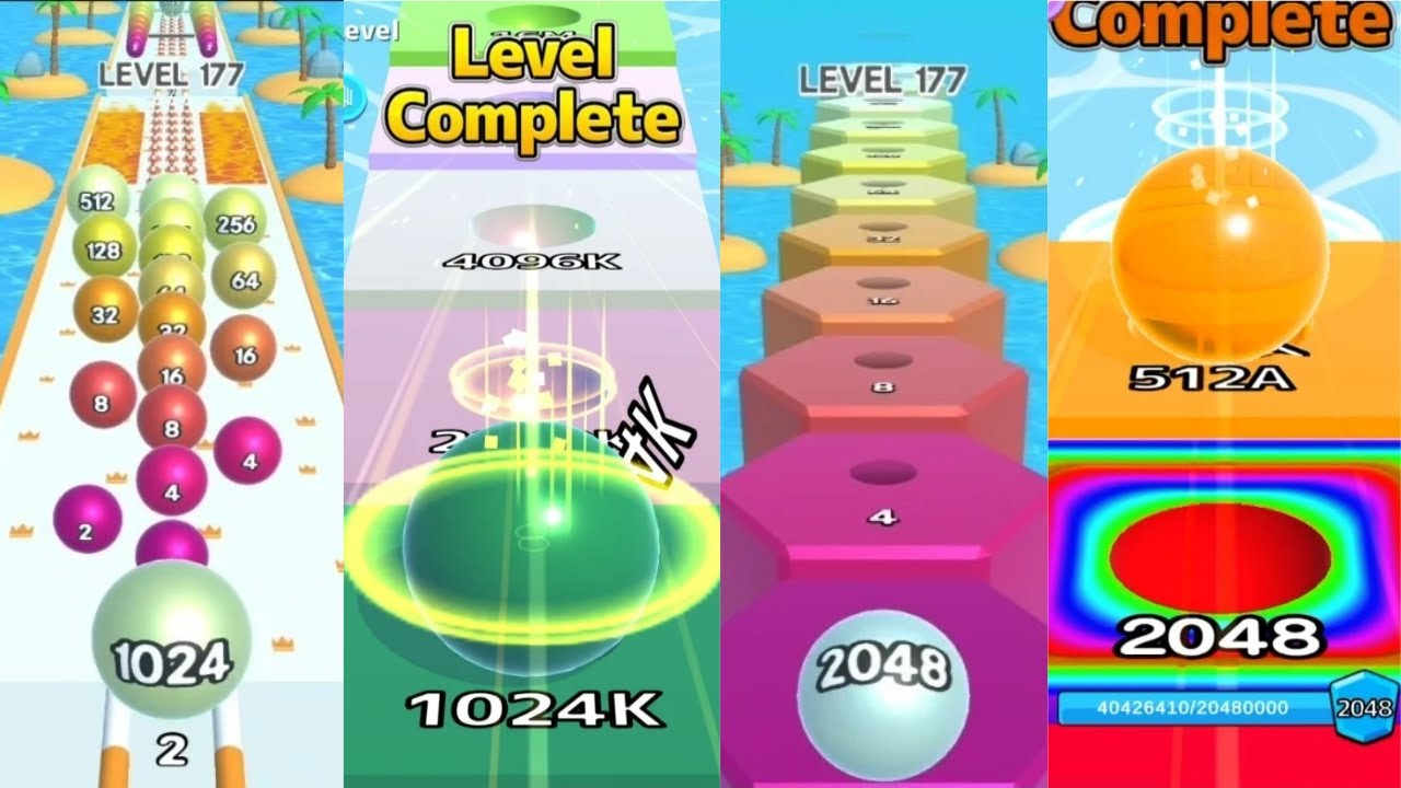 2048 Runner Ball Run & Merge Satisfying all levels gameplay - Ball Run 2048 vs Ball Run Infinity