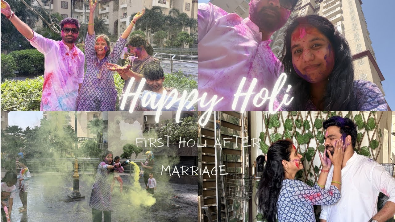 First holi after Marriage🌸✨||Full on Masti #holi #festival 