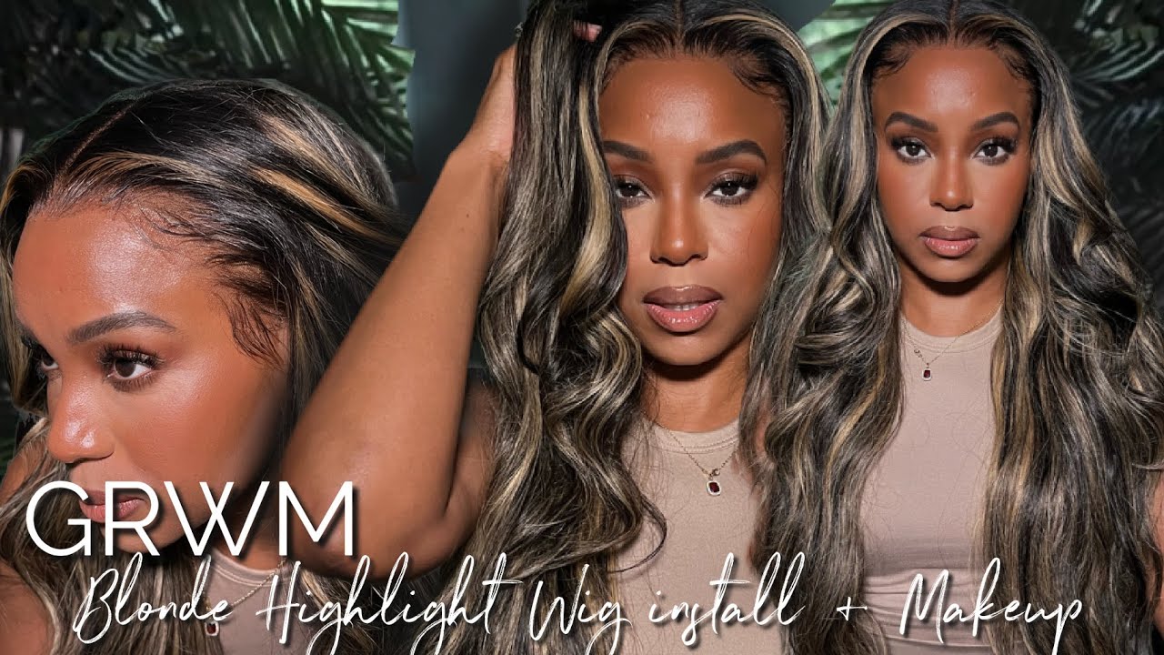 2 IN 1 GRWM | ITS GIVING NATURAL! BLONDE HIGHLIGHT WIG INSTALL + MAKEUP | MEGALOOK | ALWAYSAMEERA