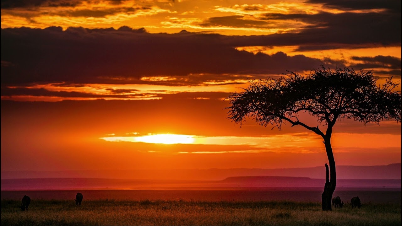 Africa Savanna Sounds with Lions and Elephants in the Background - Sleep Study Relaxation Meditation