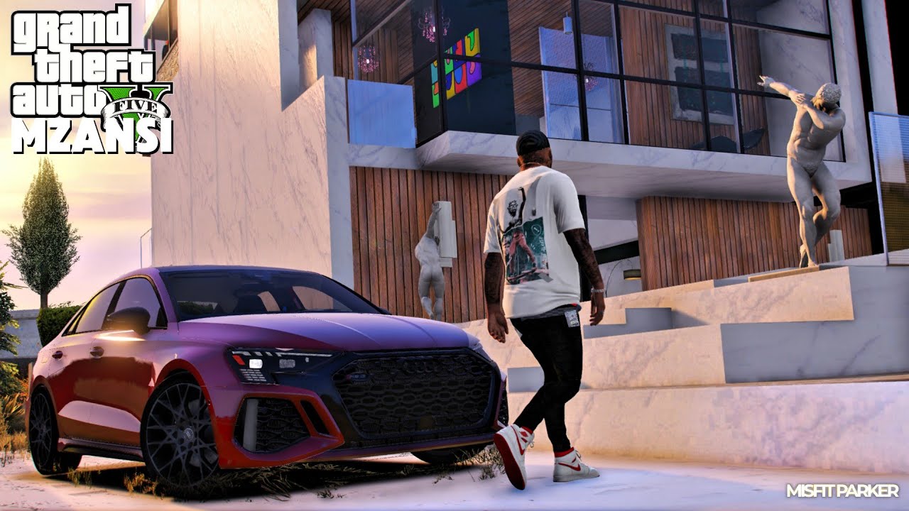 GTA Mzansi - MILLIONAIRES BEACH MANSION In The 2024 AUDI RS3 | The Kasi Playboy | Ep50 | GTA 5 Mods