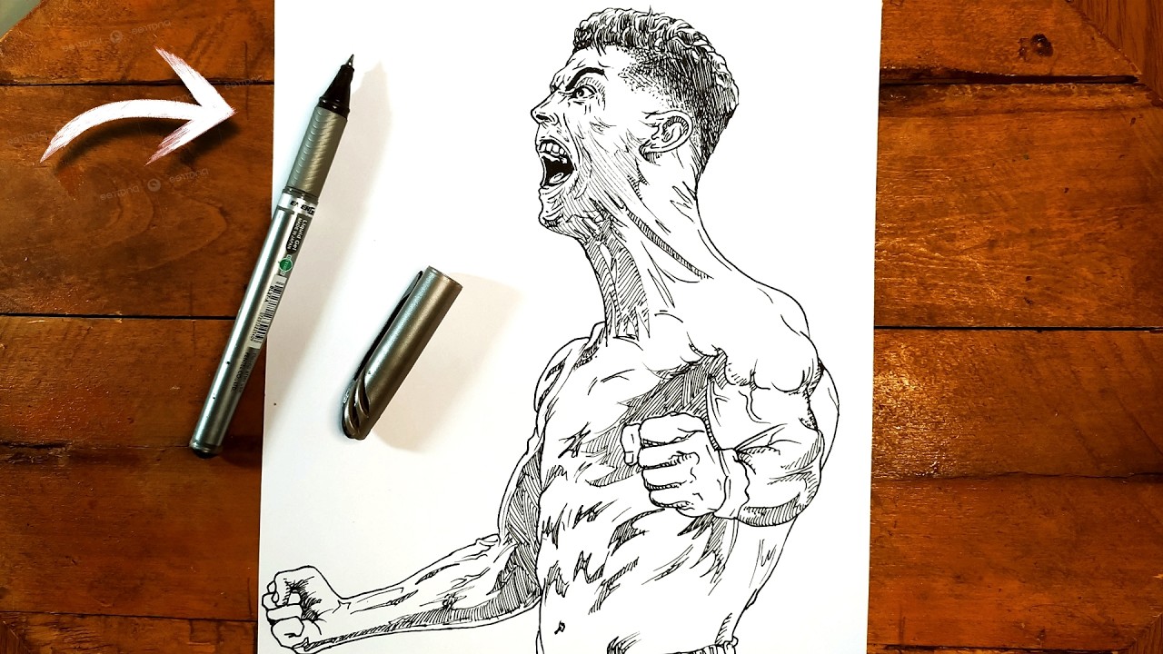 cómo dibujar a Cr7 CRISTIANO RONALDO