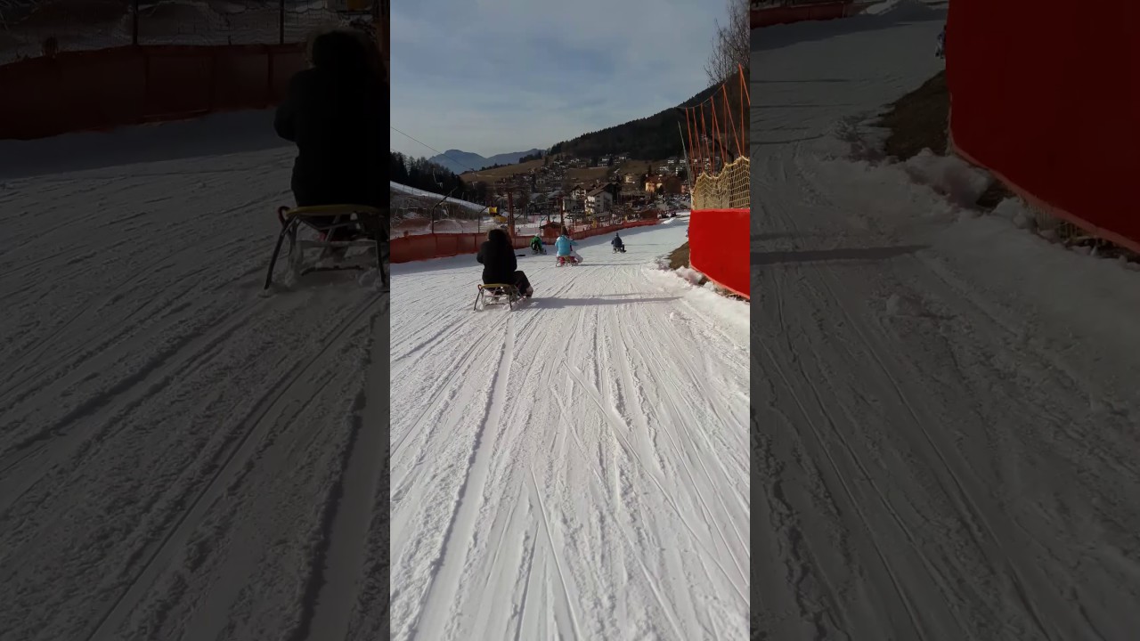 Folgaria 2017. Discesa con lo slittino