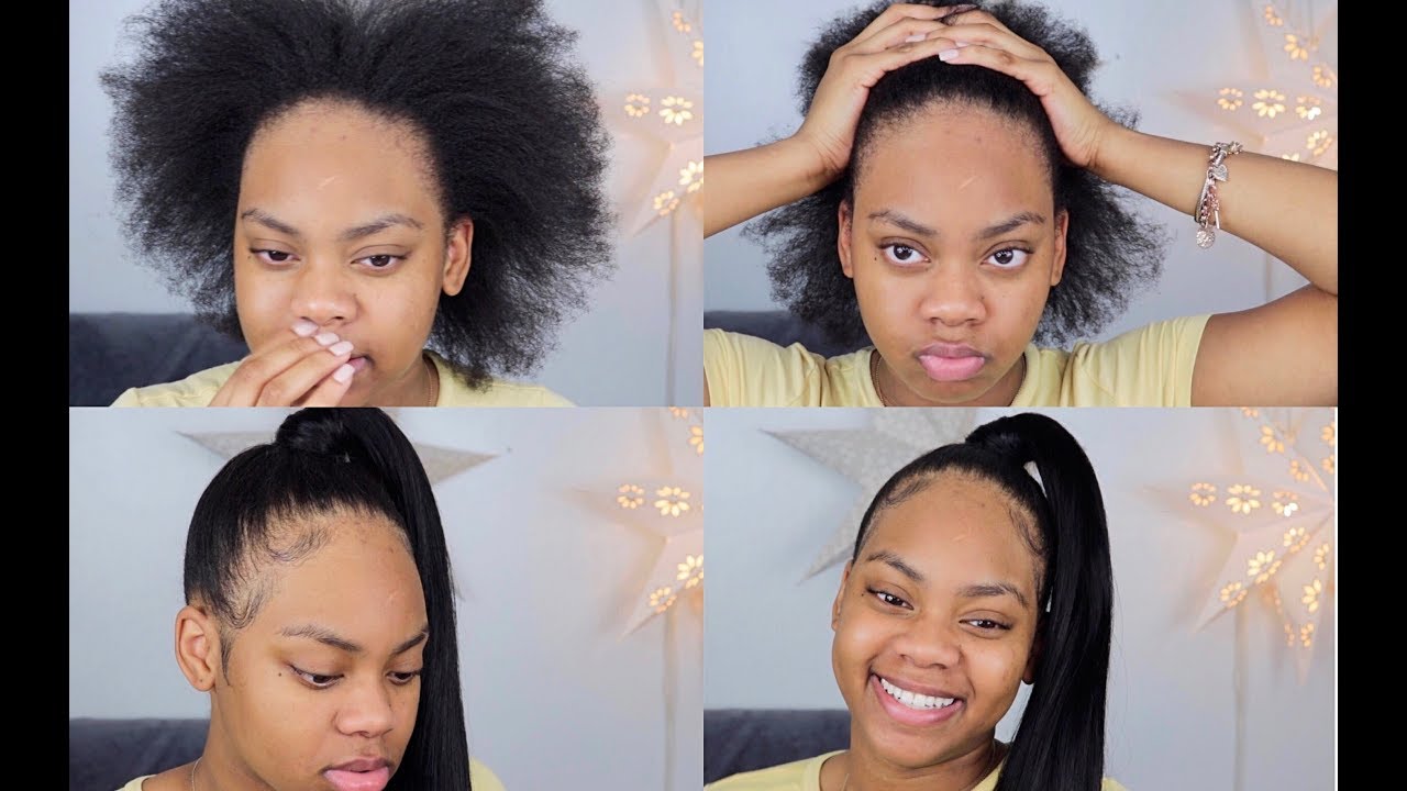 HOW TO SLEEK PONYTAIL ON 4C HAIR ! IT CAN BE DONE ! |Ashecalee ft. Janet Collection Brazilian Hair