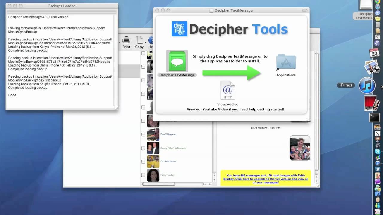 Recovering Deleted Texts with Decipher TextMessage