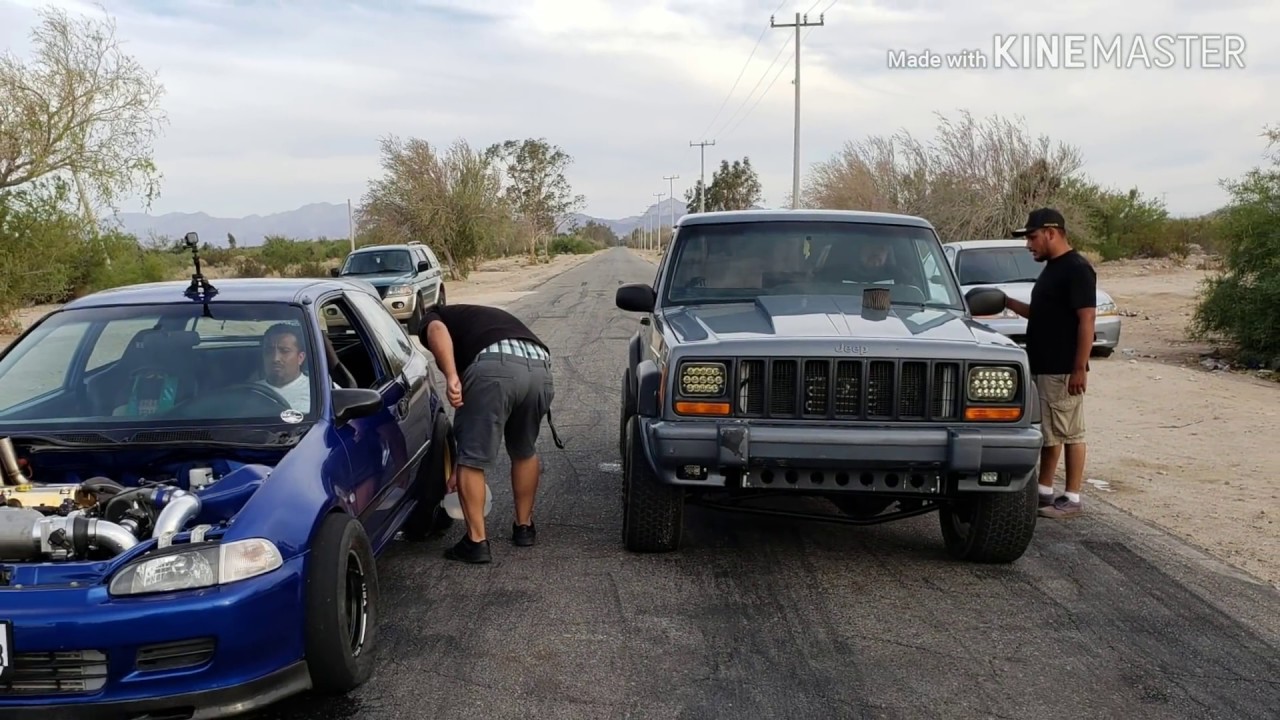 K20 AWD TURBO VS JEEP COMANCHE 2 STAGE Nitrous