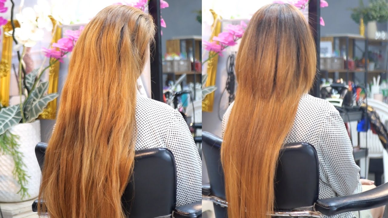 long haircut 2 step for long hair ซอยผมยาว สไลด์ผมยาว 2 ชั้น