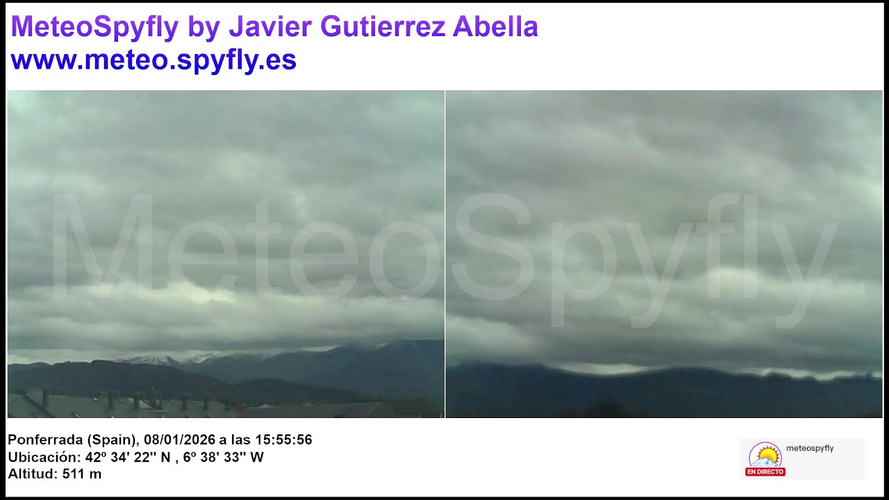 Directo Ponferrada (El Bierzo) - Meteo Spyfly by Javier Gutierrez Abella [WEBCAM LIVE]