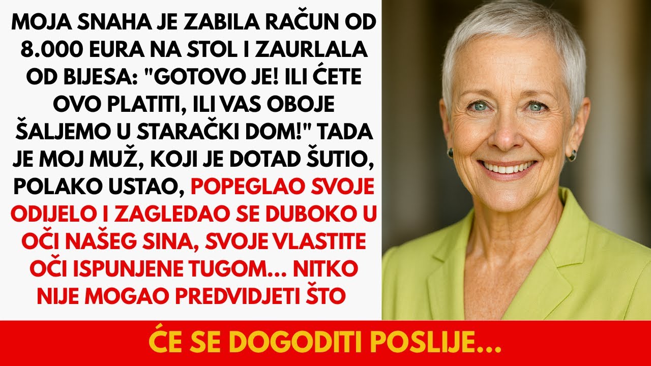 Moja snaha rekla nam je da odemo u starački dom – ono što je moj muž učinio poslije ostavilo je...