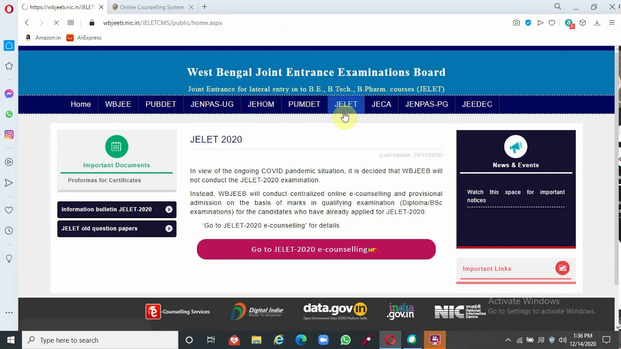 JELET  COUNSELING STARTED | jelet 2020 | jelet registration process | JELET Registration 2020