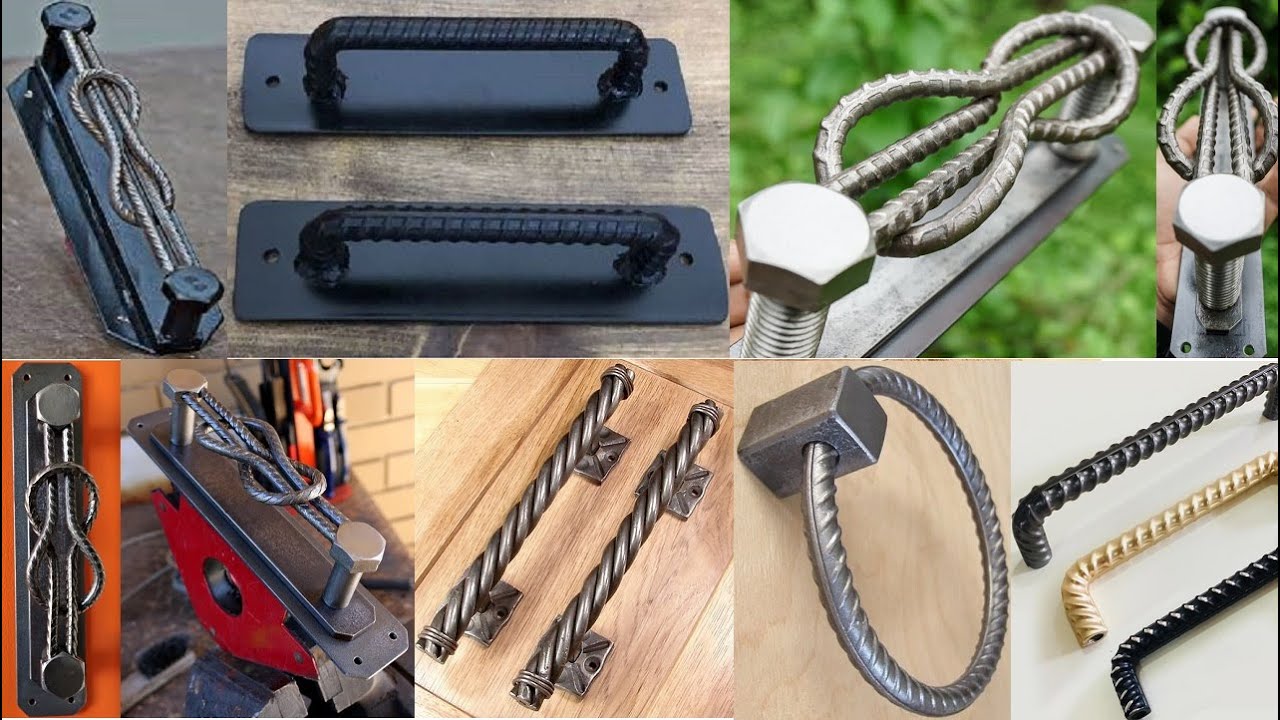 Rebar door handle design ideas / rebar drawer handle design ideas / Simple welded rebar handle ideas