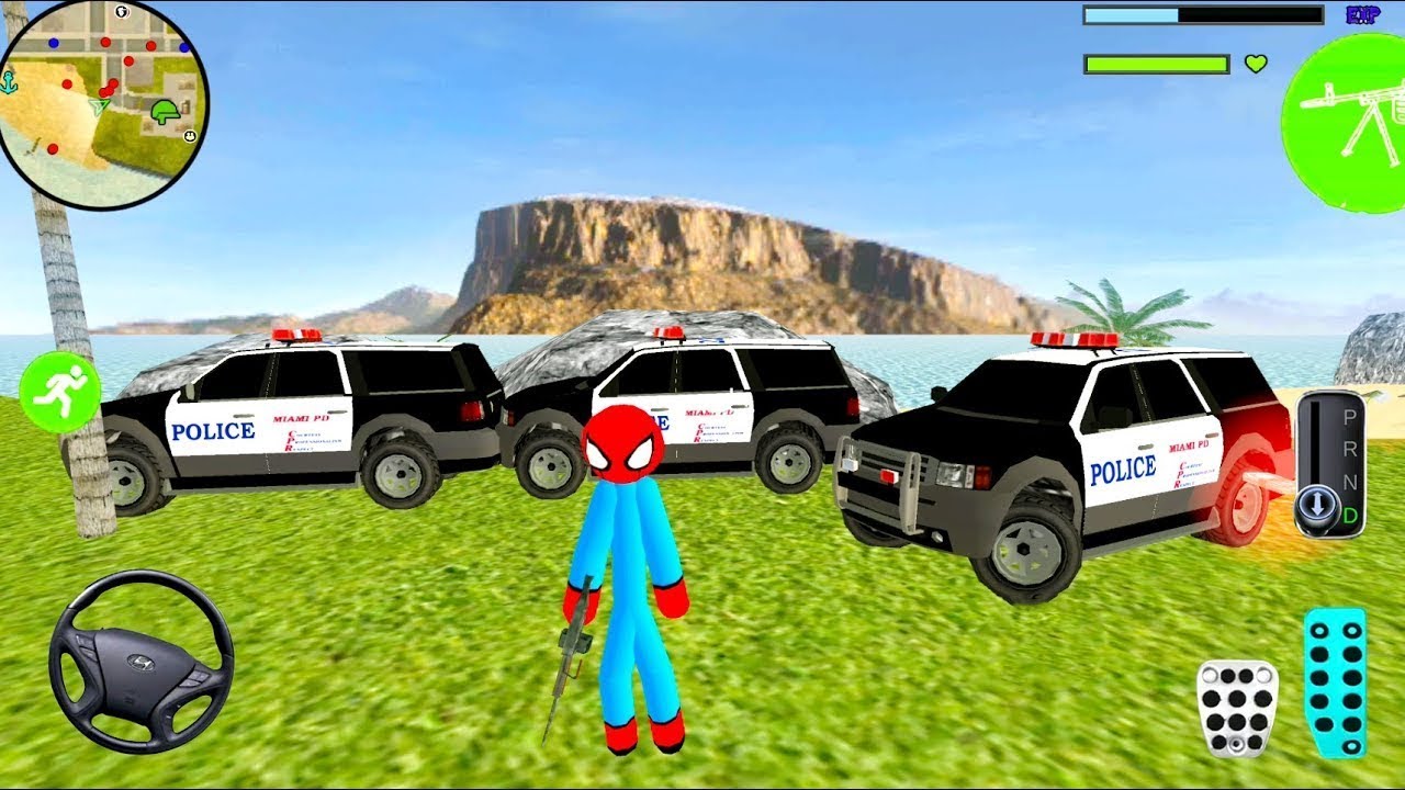 Amazing Spider-Stickman Rope Hero Military Helicopter - Fun at NY City - Android Gameplay #4
