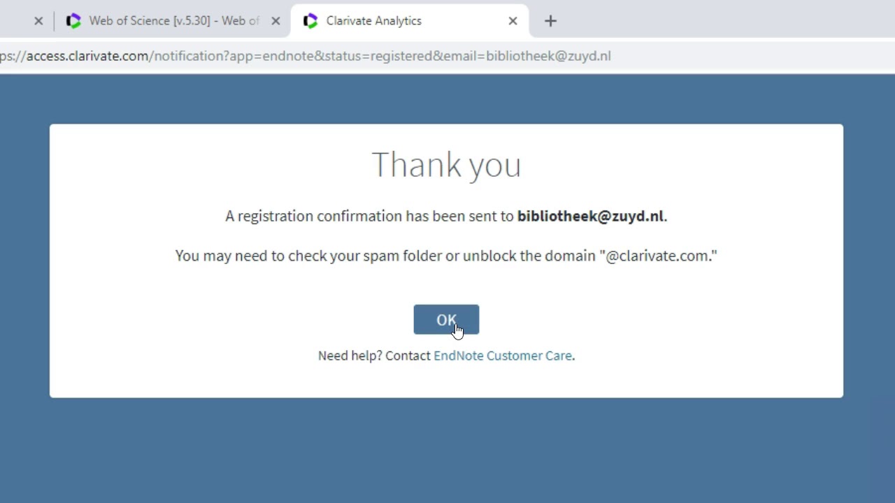 Registering an EndNote Basic account