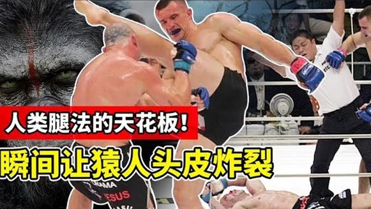 世界第一腿王橫掃日本拳壇，一腳爆頭讓日本冠軍頭皮炸裂，躺屍KO