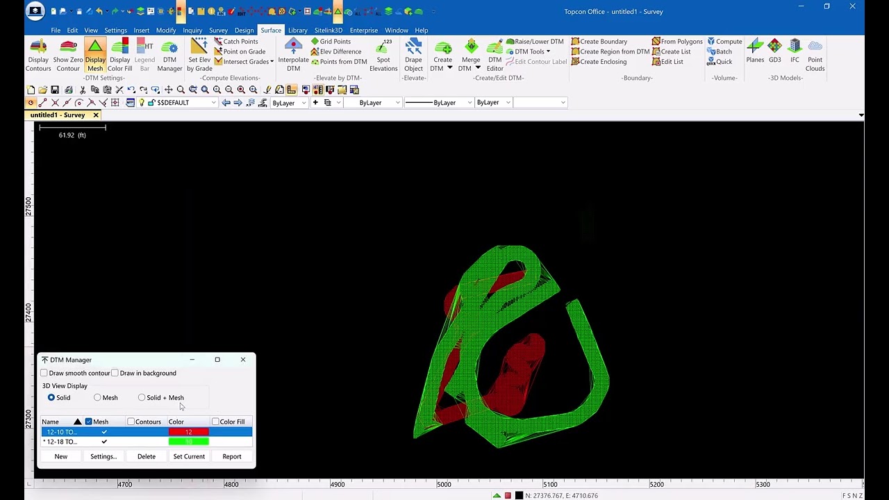 Height Map Reports In Topcon Office from Sitelin3D XYZ File