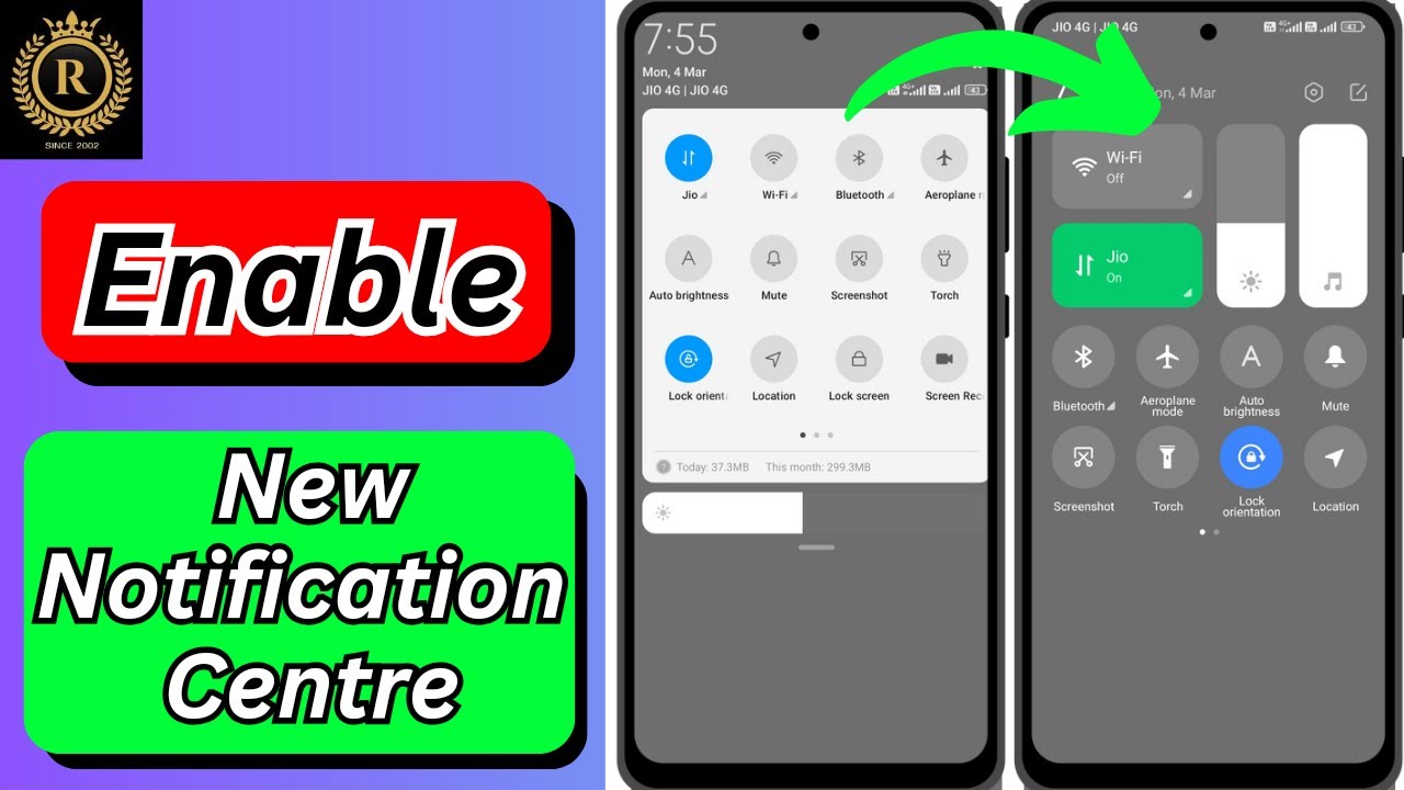 How To Change Notification Panel In Redmi || Coustomize Your Mi Notification Bar