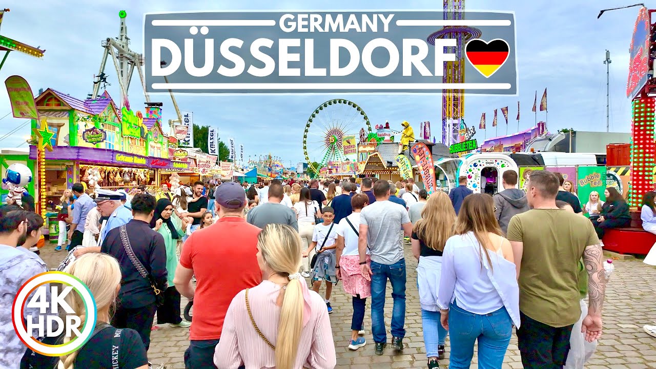 Düsseldorf, Rheinkirmes is One of Germany’s Largest Funfair, July 2024 - 4K-HDR Walking Tour
