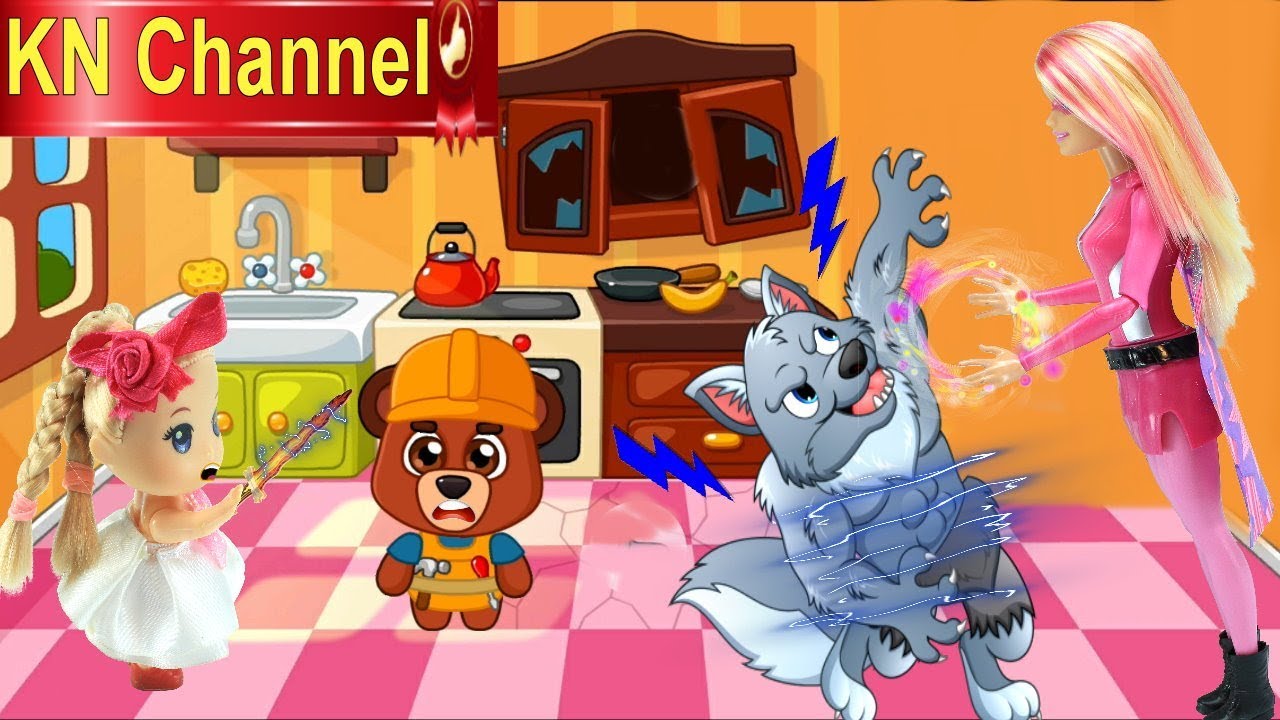 CHÓ SÓI XẤU XA LÀM BỂ NHÀ GẤU TRÚC PANDA & ĐỘI CỨU HỘ BÚP BÊ KN Channel