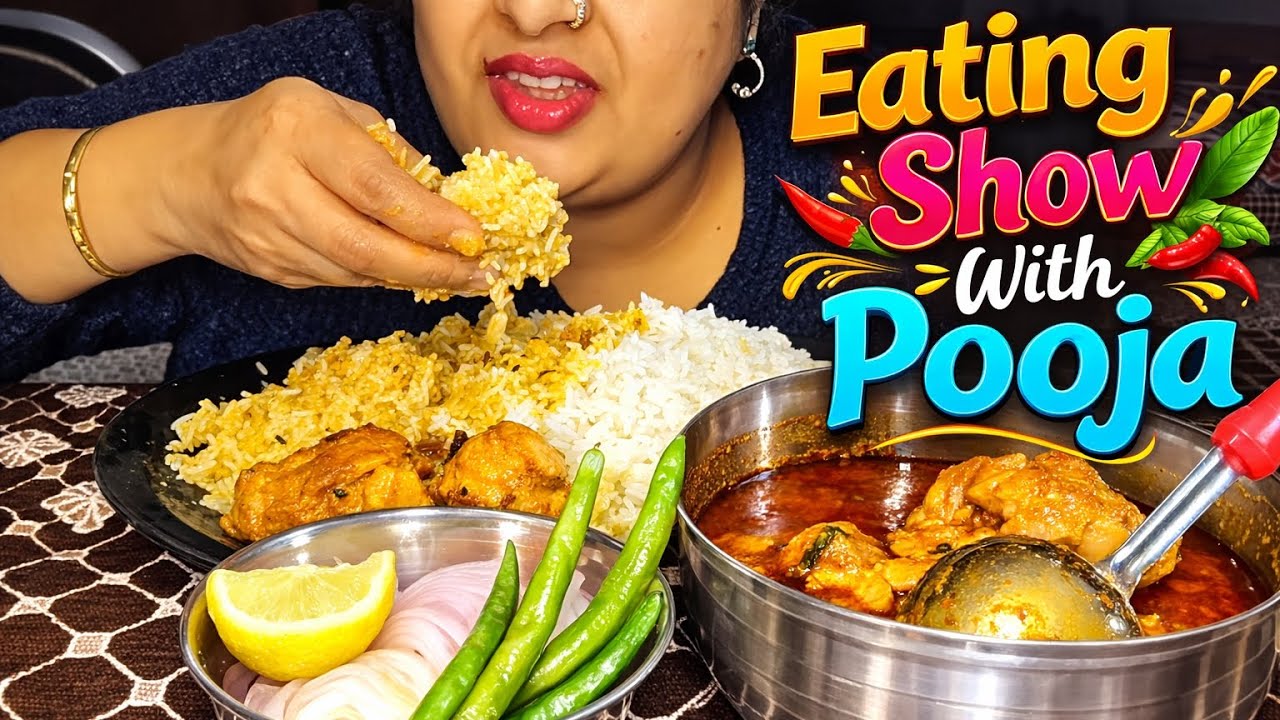😋Tasty 🍗 Chicken Rice 🍚 ll Eating Show With Pooja