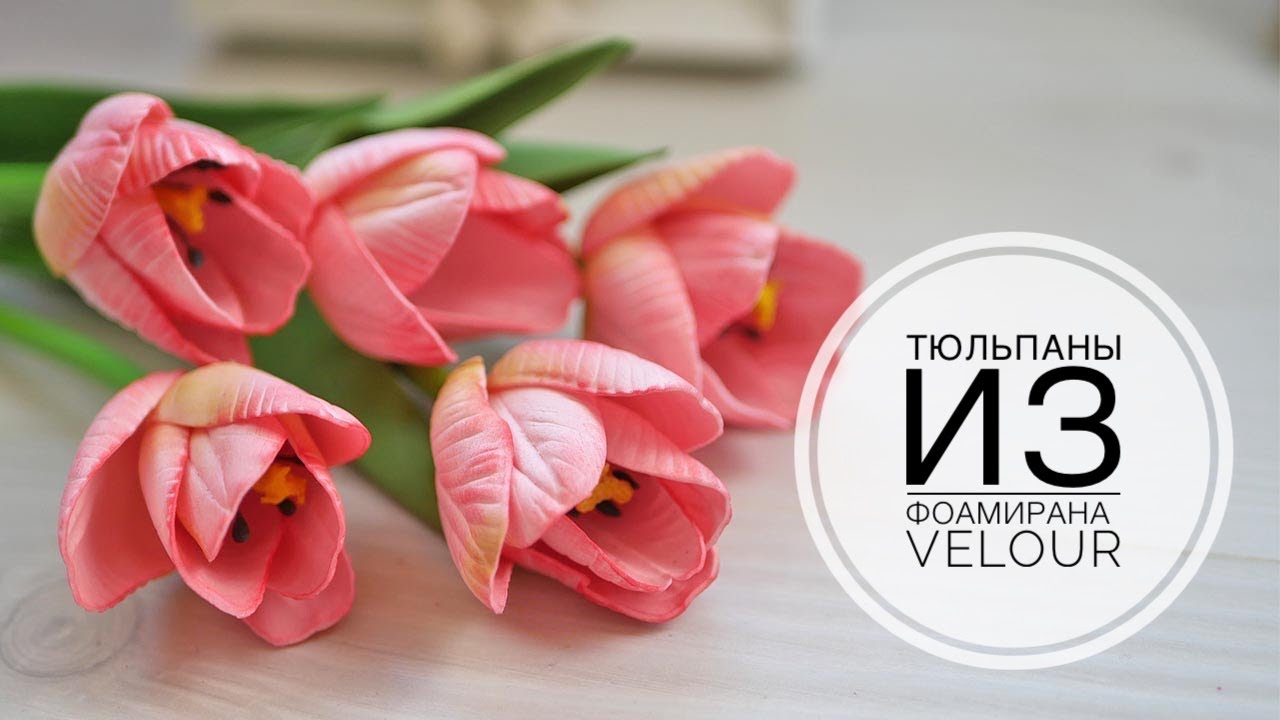Tulips from Foam Eva Velour / Тюльпаны из фома / DIY TSVORIC