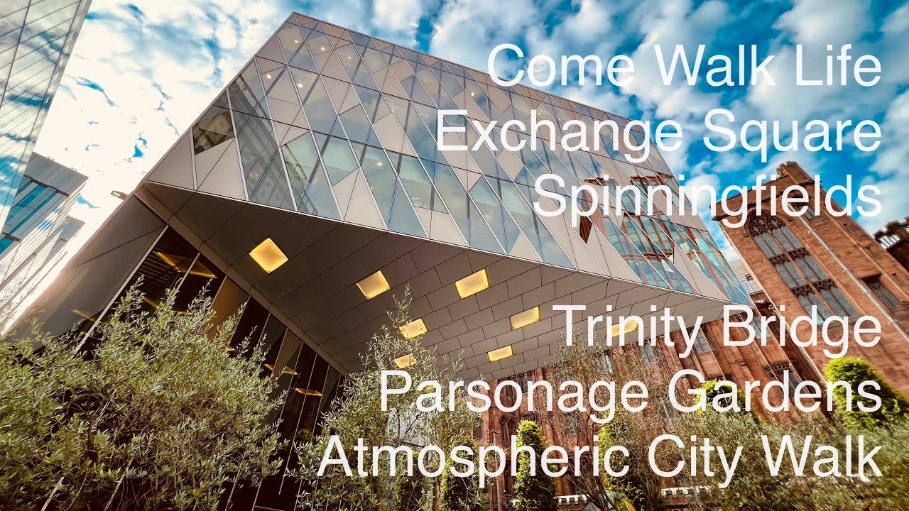 Manchester Exchange Square & Spinningfields Atmospheric Walking 🐝 4K & 3D Audio