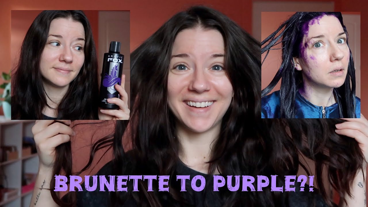 Trying purple dye on brunette hair 🤎💜