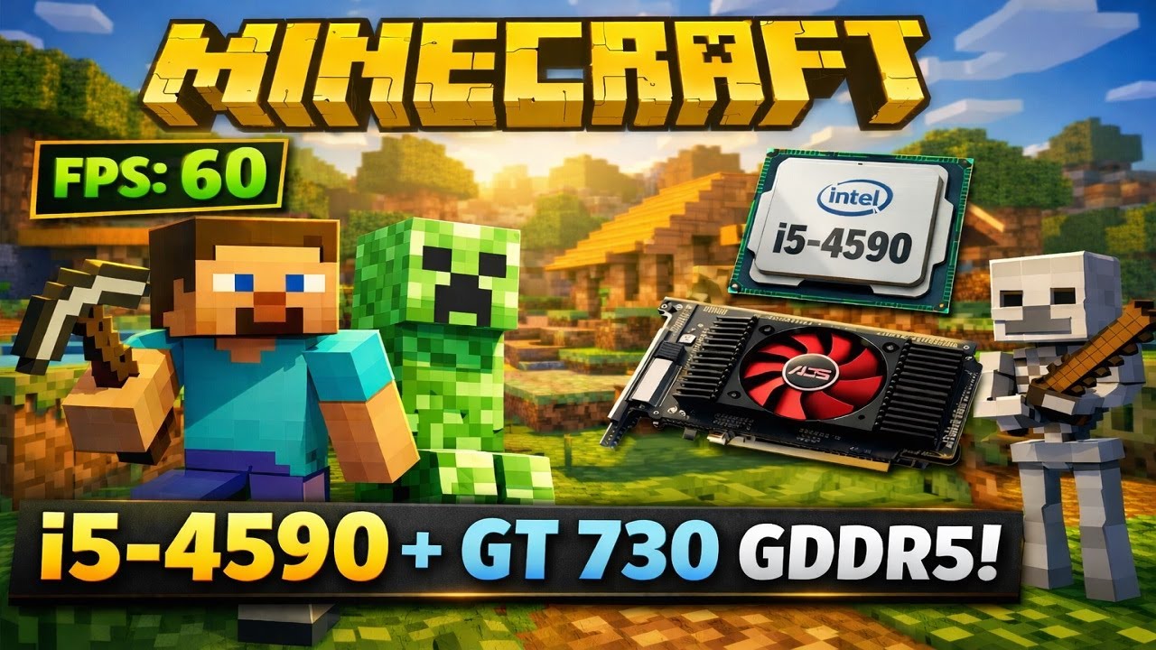Minecraft on Core i5-4590 3.3GHz GT 730 (Kepler 2.0) GDDR5 1080p