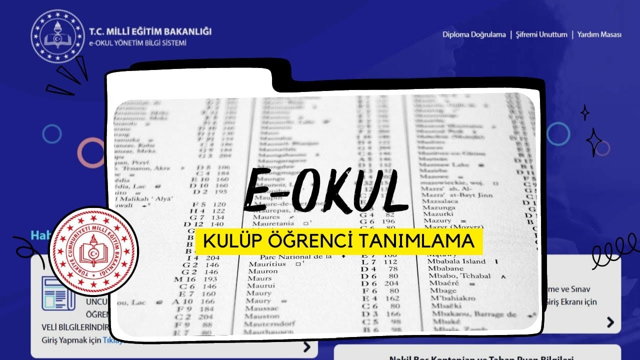 e okul/E Okul (Öğrenci Kulüp Tanımlama)