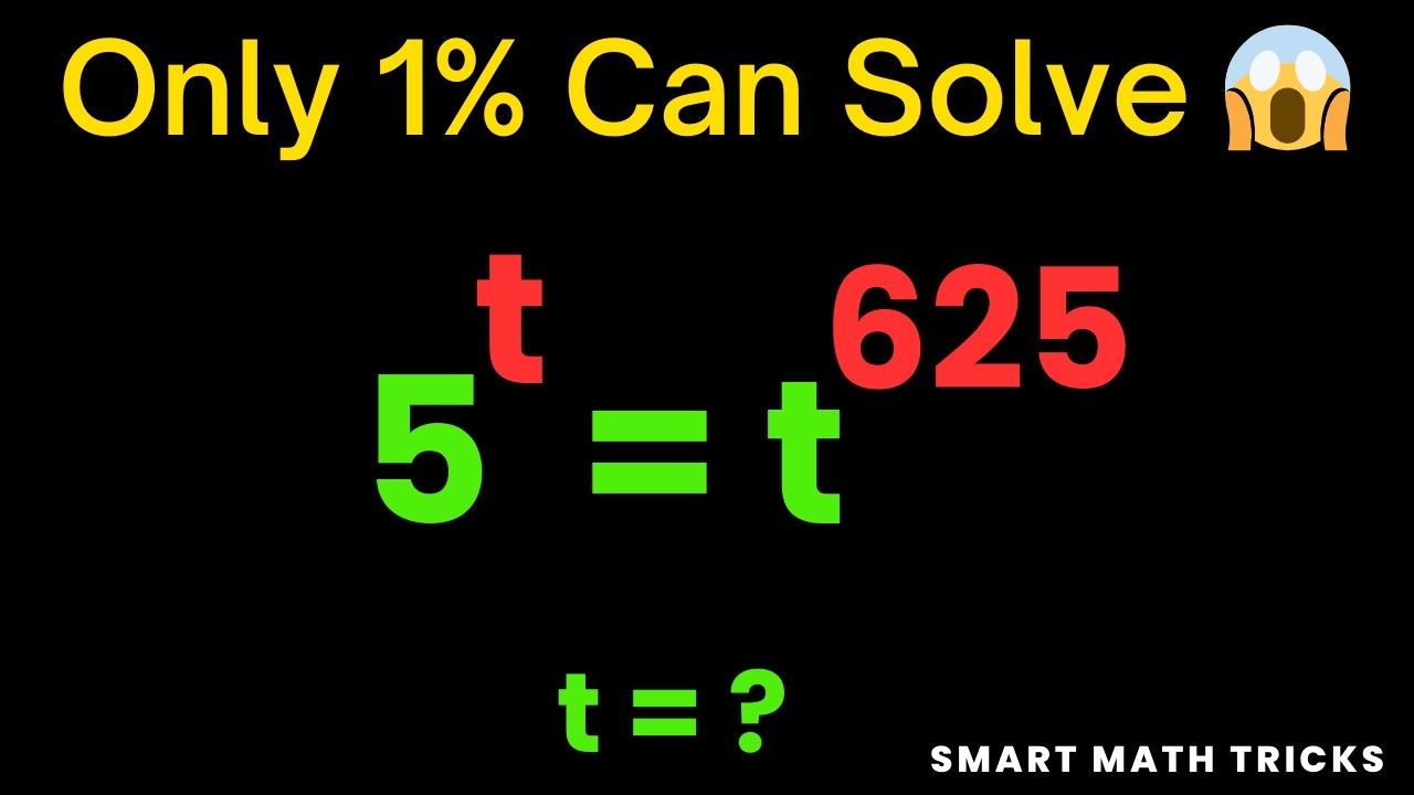 USA & Canada Math Challenge 🇺🇸🇨🇦 | 5^t = t^625 | Find t