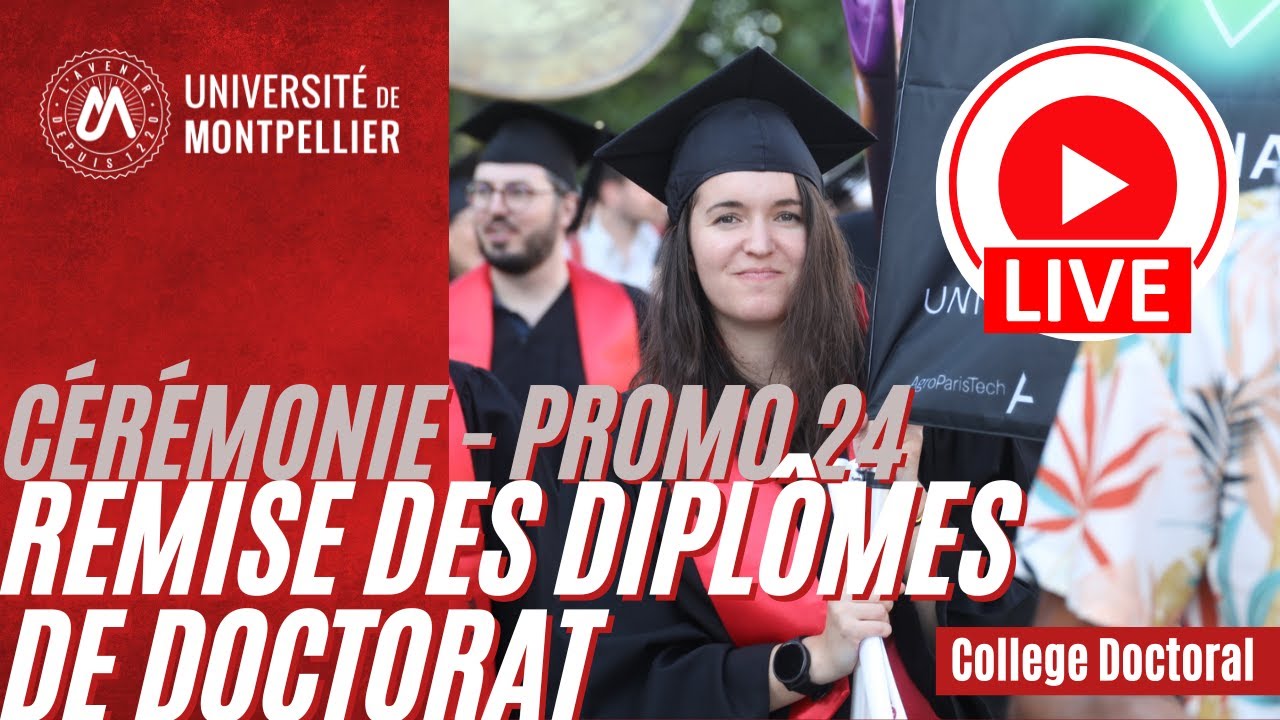 Cérémonie de remise des diplômes de doctorat du Collège Doctoral de l'UM (promotion 2024)