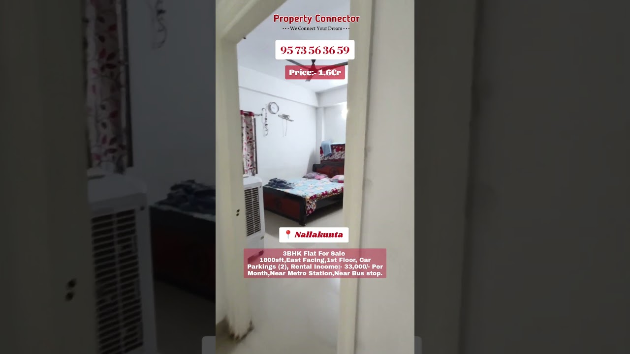 #RealEstateHyderabad #ApartmentFlatForSale #3BHKApartment #Nallakunta #Chikkadpally #YouTubeShorts