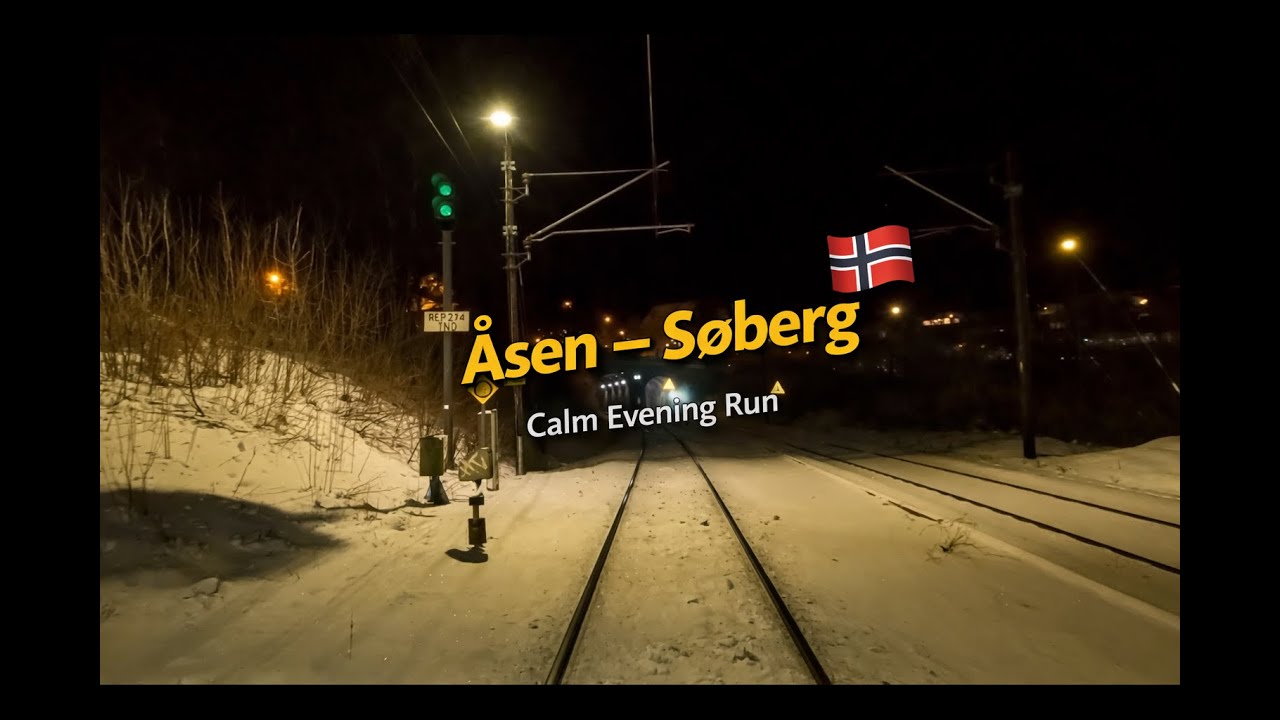 Åsen – Søberg | Real-Time Train Cab Ride Through Norway