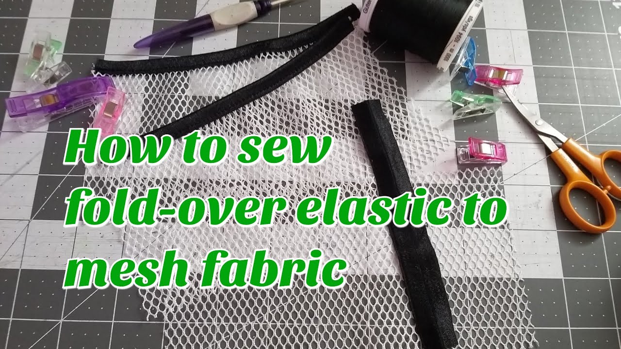 How to easily sew/add/attach fold-over elastic to mesh fabric. #sewinghacks #sewingtutorial