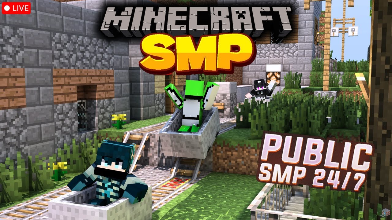 Minecraft Public Smp Live | 24/7 Public Server |Java + Pe  | #minecraftlive #minecraft
