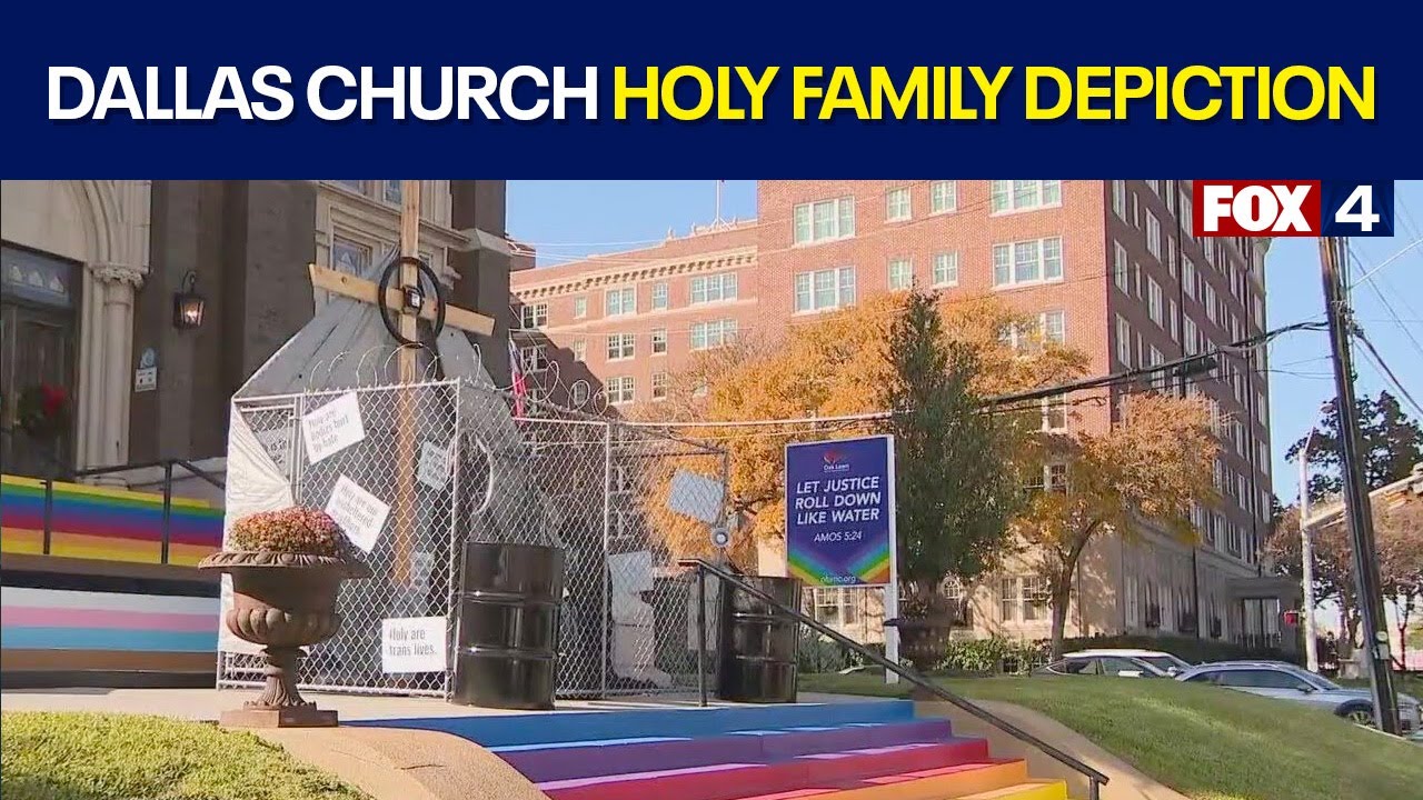 Church nativity scene depicts Holy Family as immigrants