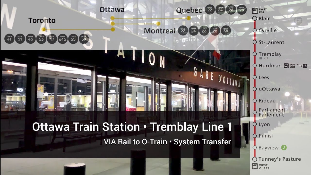 VIA Rail to O-Train Connection | Tremblay Station - Line 1