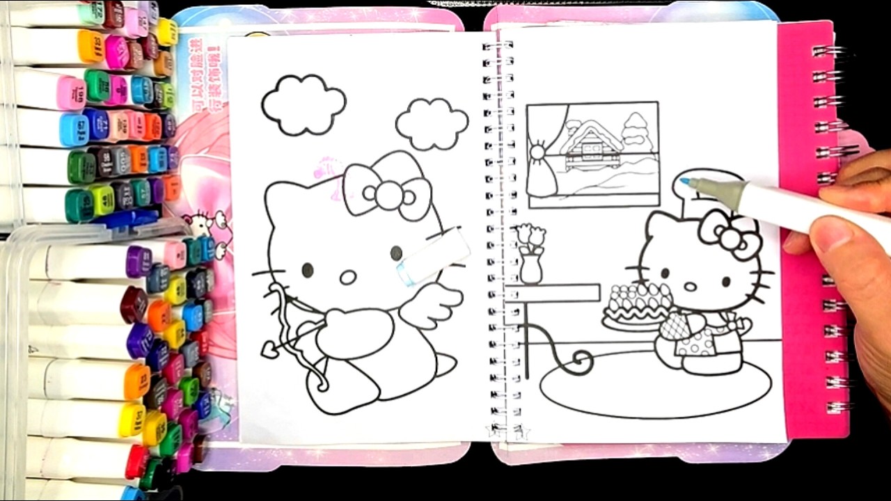Satisfying Hello Kitty Coloring | Aesthetic Relaxing Art