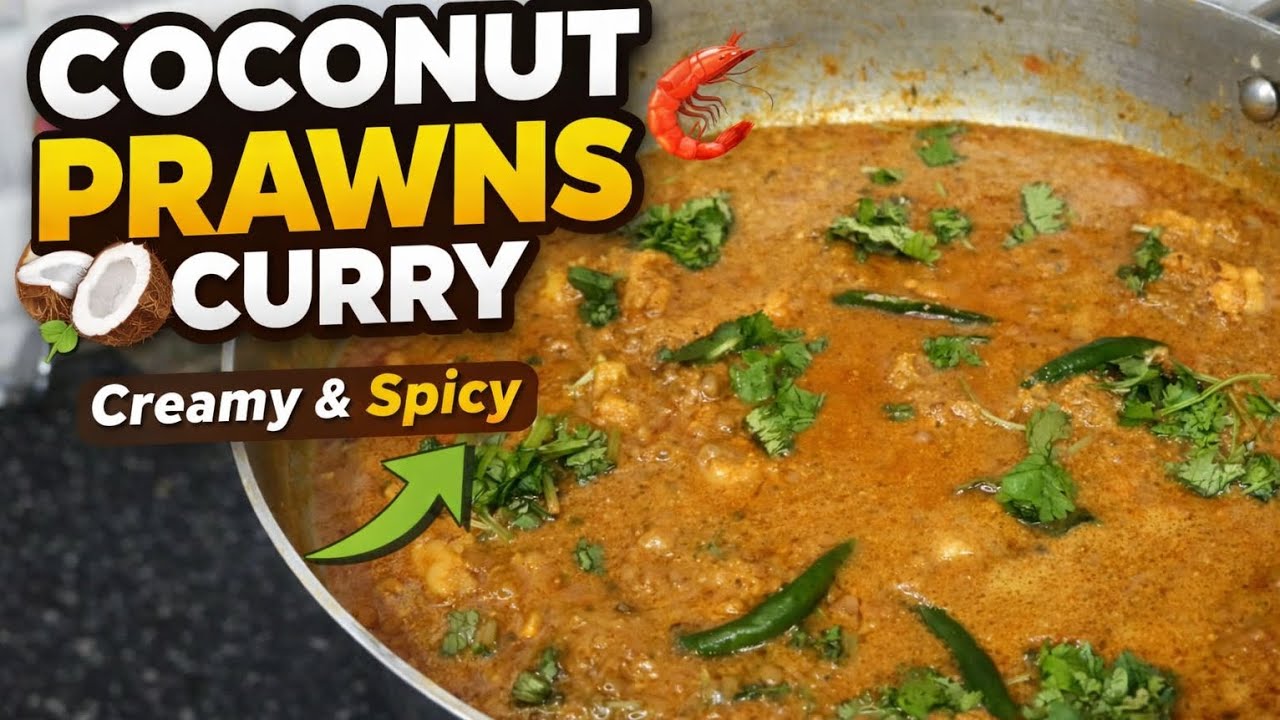 Coconut Prawns Curry Recipe | Nariyal Prawns Masala | Easy Restaurant Style