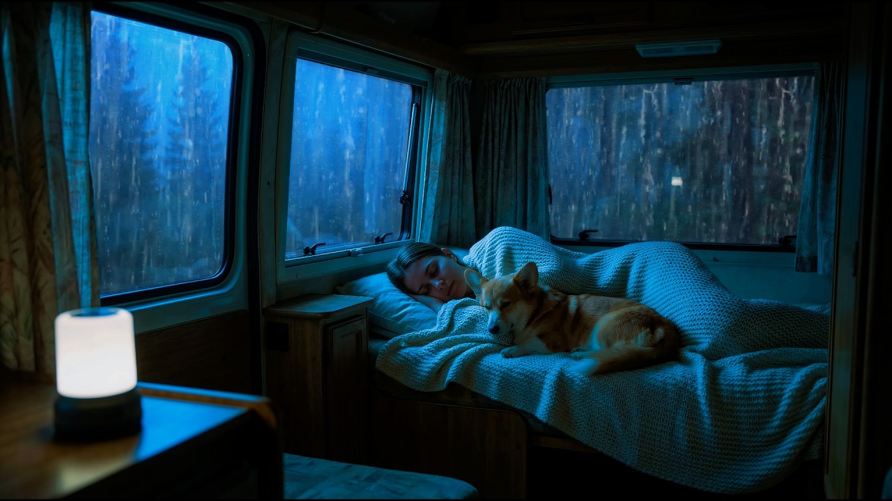 Heavy Rain and Thunder ASMR in Van | Sleep Instantly with Relaxing Storm Sounds