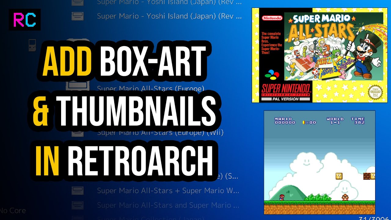 Добавить обложку и миниатюры в RetroArch
