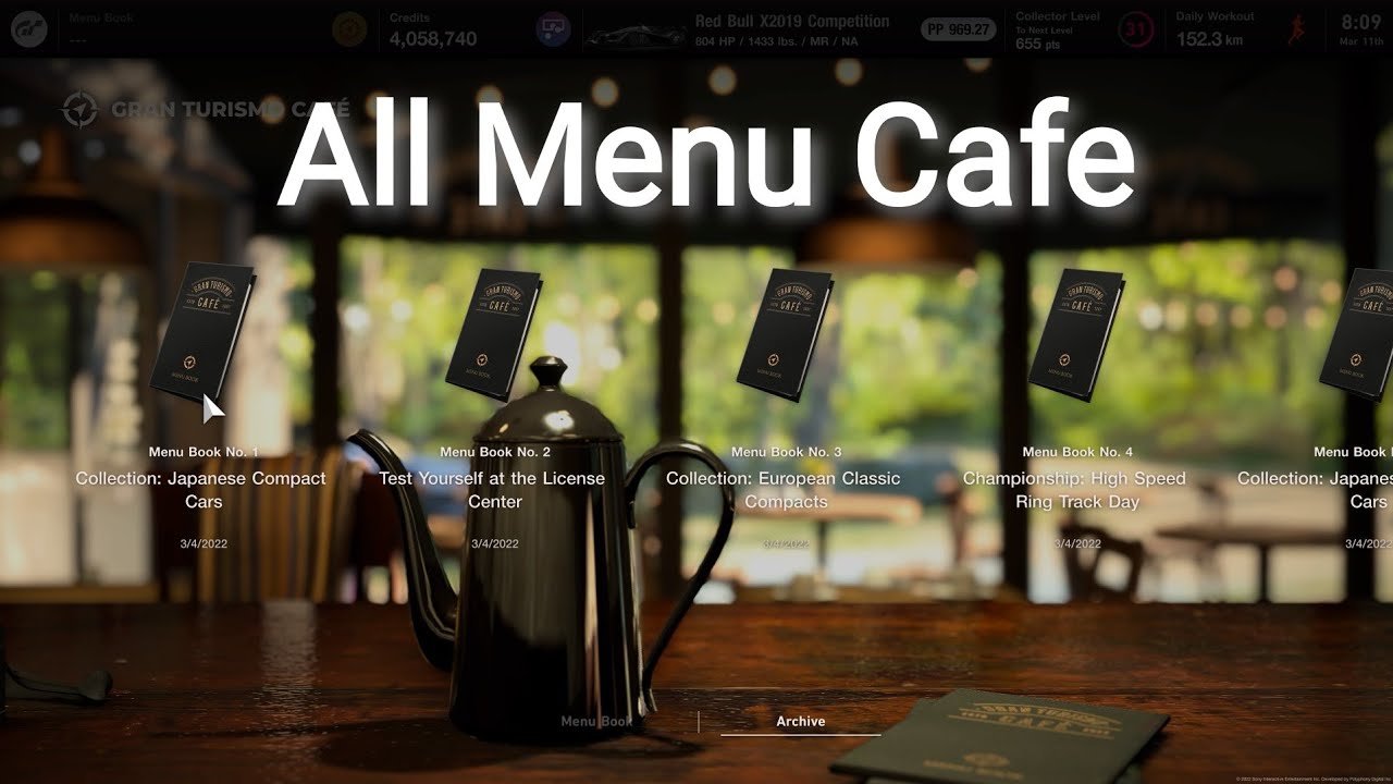 Gran turismo 7 - All menu caf&eacute; 100% complete